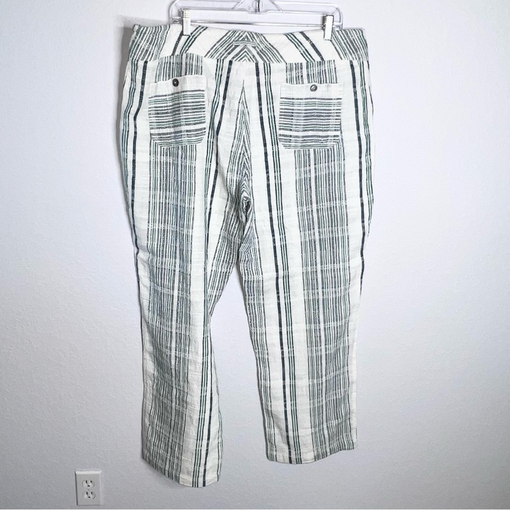 Sundance Pants Women’s XL Gigi Lightweight Relaxed Stripe green White  K - Picture 4 of 8